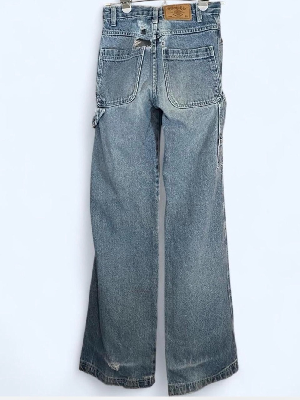 Vintage 90s Baxis Wide Leg Carpenter Jeans Distressed Y2K Skater Grunge